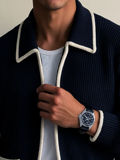 Okada | レトロコントラストニットカーディガン